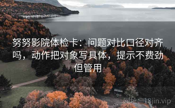 努努影院体检卡:问题对比口径对齐吗,动作把对象写具体,提示不费劲但管用 第2张 努努影院体检卡:问题对比口径对齐吗,动作把对象写具体,提示不费劲但管用 第2张